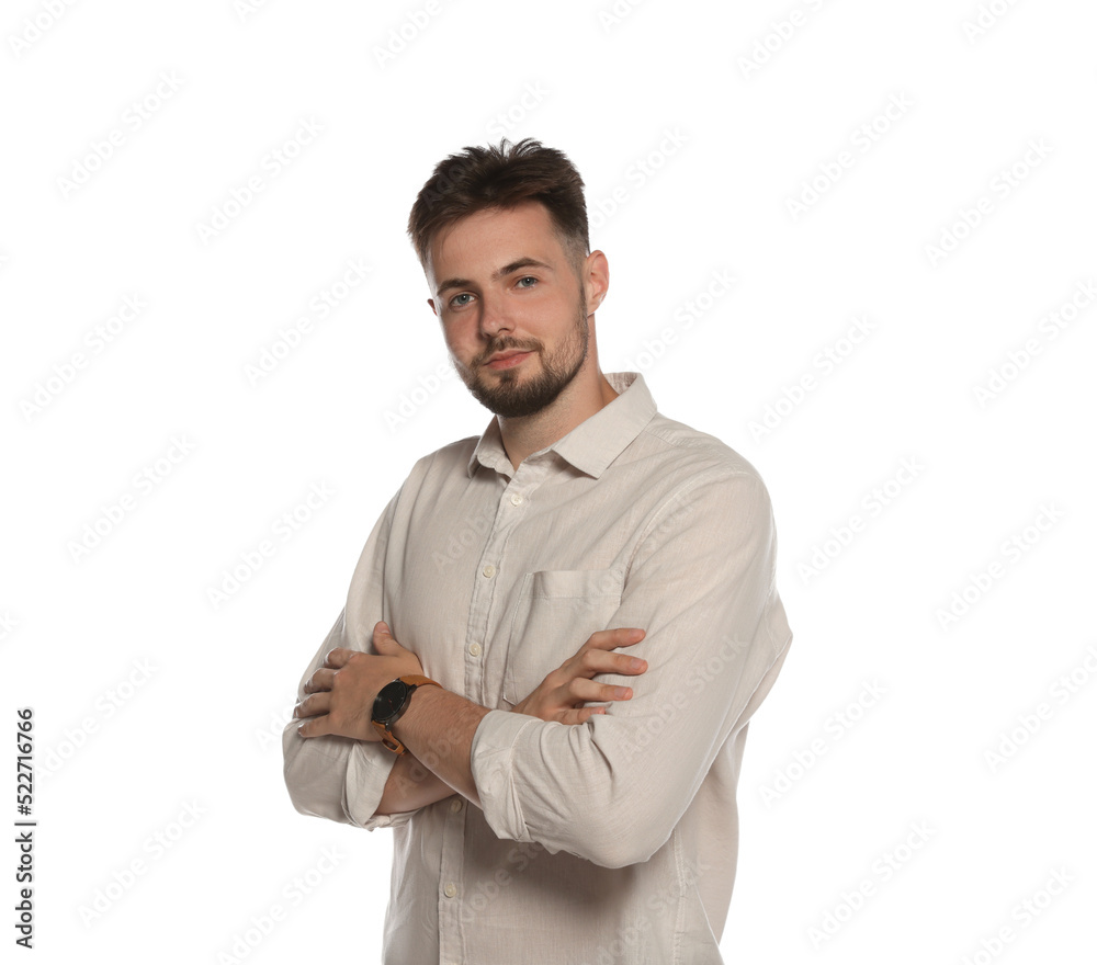 Portrait of handsome man on white background Portrait of handsome man on white background