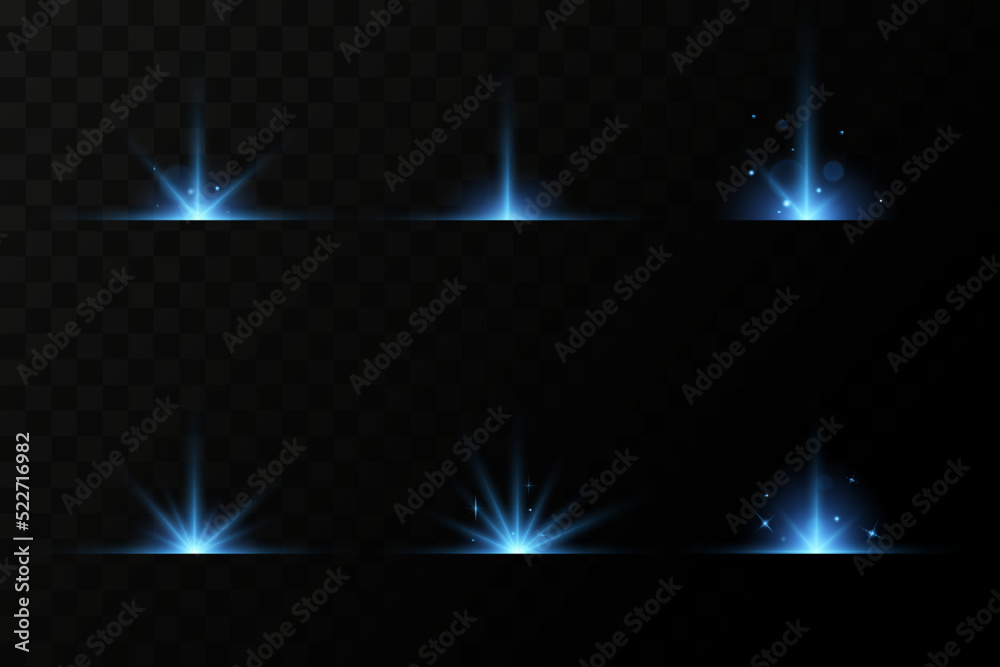 Bright particles, burning blue lights, stars, lasers. Vector. Bright particles, burning blue lights, stars, lasers. Vector.