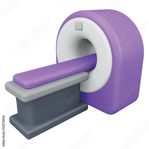 MRI scanner 3D rendering isometric icon.