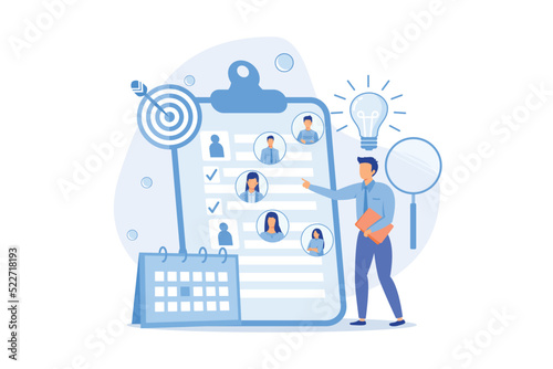 Project management Business analysis, planning process, project management software, waterfall method, agile methodology, IT professional flat design modern illustration