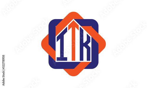 ITK three letter real estate logo with home icon logo design vector template | construction logo | housing logo | engineering logo | initial letter logo | minimalist logo | property logo | photo