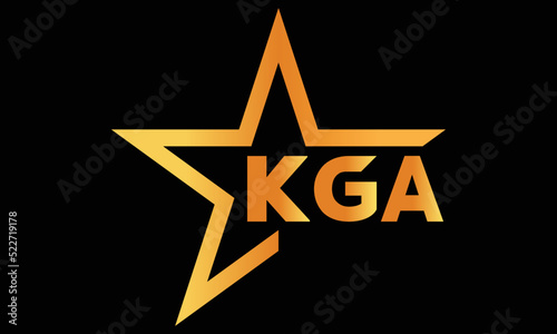 KGA golden luxury star icon three letter logo design vector template. royal logo | luxury logo | jewelry logo | premium logo | iconic logo | Victoria logo |	 photo