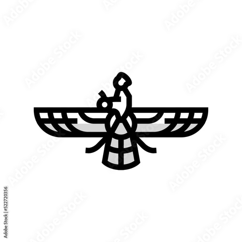 zoroastrianism religion color icon vector. zoroastrianism religion sign. isolated symbol illustration