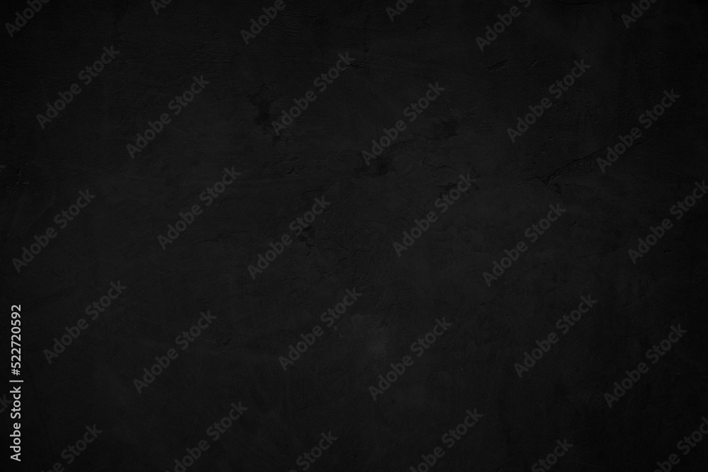 Black concrete texture for background. Abstract color scratched surface wall grey dark. Blackboard blank.