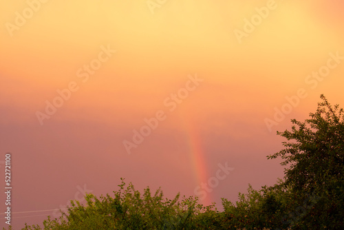 A rainbow peeks out from the clouds in Kharkiv, Ukraine in 2022