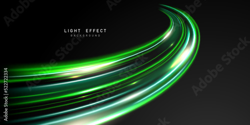 Blurred Green Neon Light Line Design Modern Abstract Vector Illustration