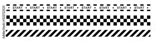 Race line icon. Start and finish cross line icon, vector illustration