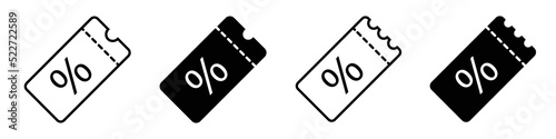 Coupon icon. Voucher icon. Discount icon, vector illustration