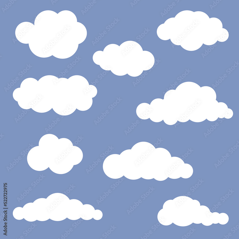 Simple white clouds in the sky. Vector