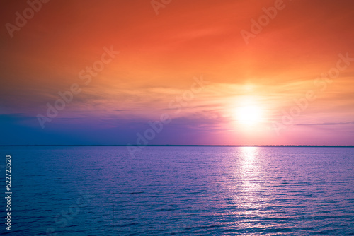 Seascape in the evening. Sunset over the sea with beautiful sky © vvvita
