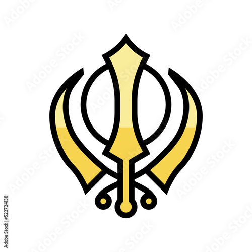 sikhism religion color icon vector. sikhism religion sign. isolated symbol illustration