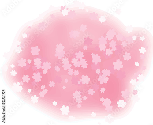 ピンクのフワフワ花柄背景素材