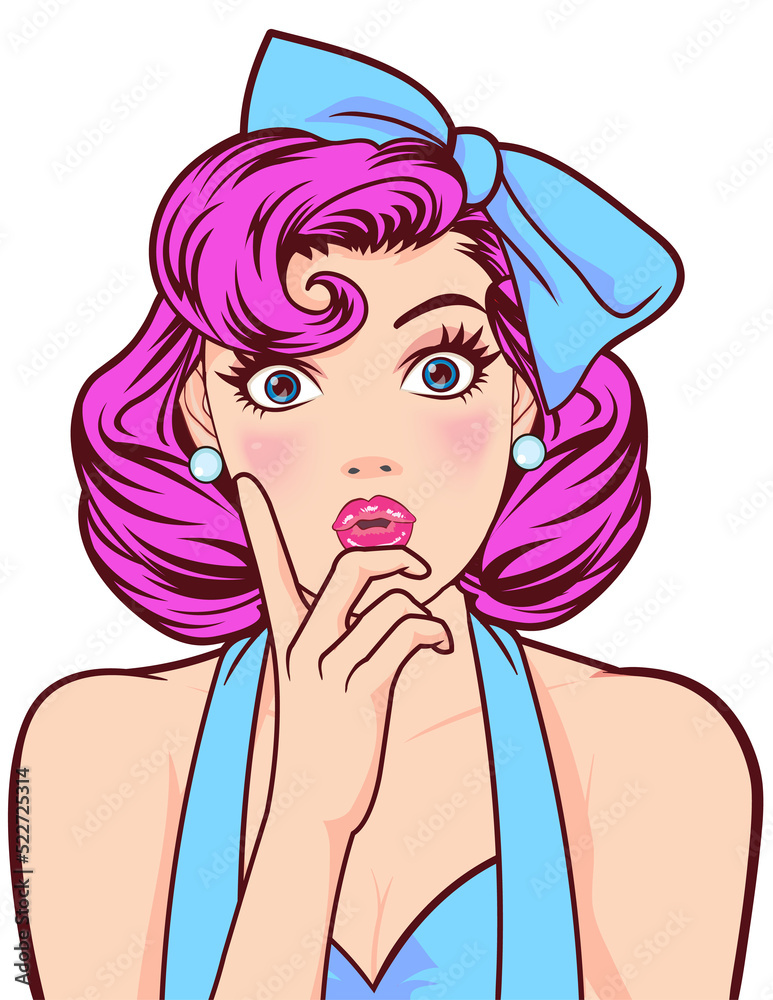 Sexy surprised young woman various gesture Pop Art Comic Style Sexy surprised young woman various gesture Pop Art Comic Style
