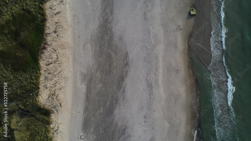 a beach from above in norre vorupor, surfing mecca of the national park thy in denmark a beach from above in norre vorupor, surfing mecca of the national park thy in denmark