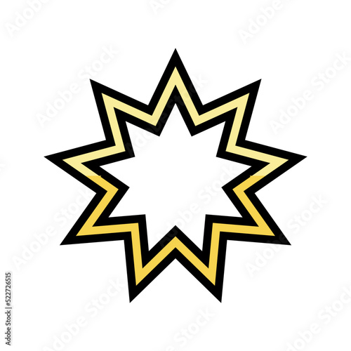 bahai religion color icon vector. bahai religion sign. isolated symbol illustration
