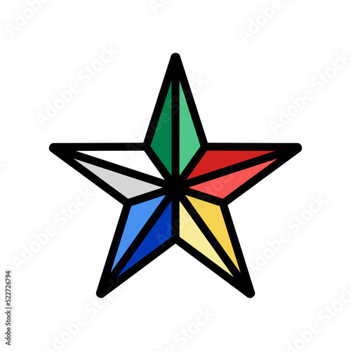 druze religion color icon vector. druze religion sign. isolated symbol illustration