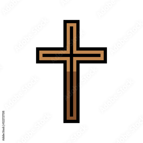 christianity religion color icon vector. christianity religion sign. isolated symbol illustration