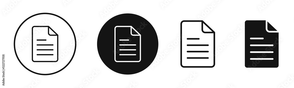Document file icons. Set of icons isolated on white background. Vector illustration. Document file icons. Set of icons isolated on white background. Vector illustration.