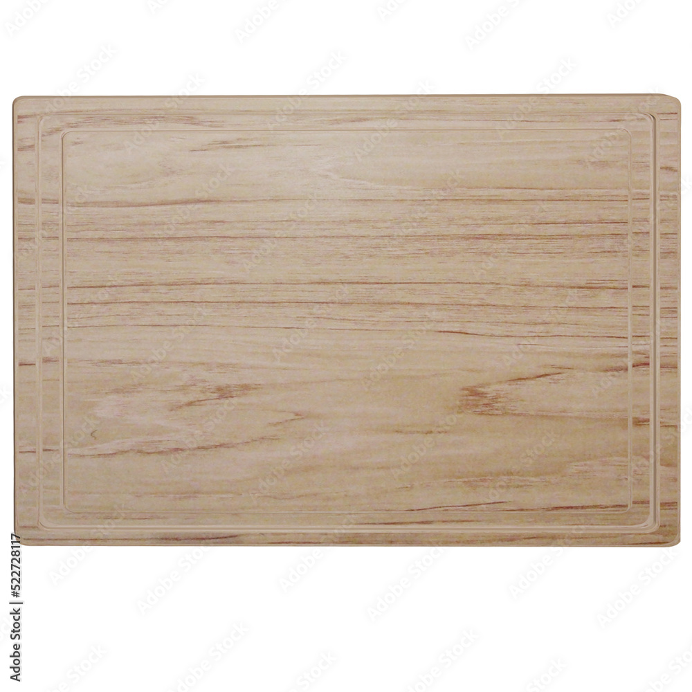 Wooden chopping board Wooden tray Light wood PNG 3d illustration