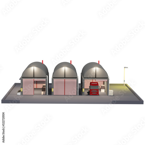 Warehouse Logistic Modern Warehouse Cartoon model 3D illustration
