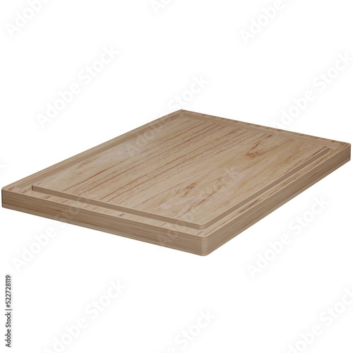 Wooden chopping board Wooden tray Light wood PNG 3d illustration