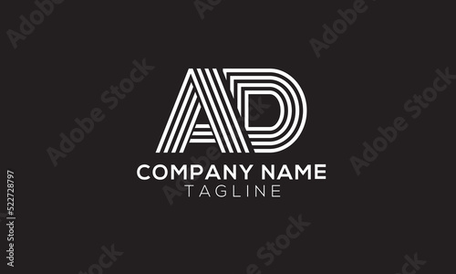 AD abstract vector logo monogram template