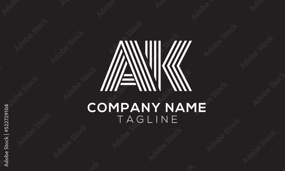 AK abstract vector logo monogram template