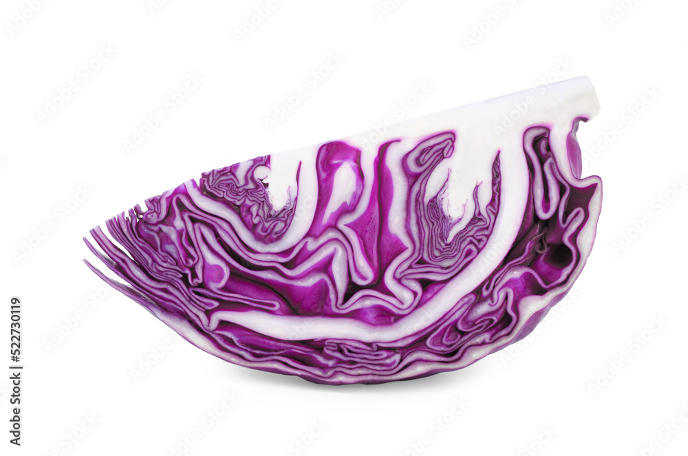Piece of tasty fresh red cabbage isolated on white Piece of tasty fresh red cabbage isolated on white