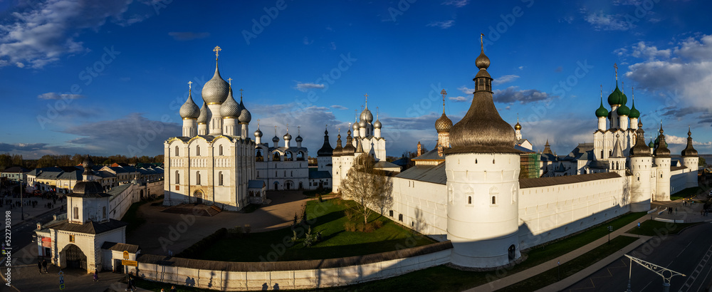The Kremlin of Rostov the Great in the rays of the setting sun
