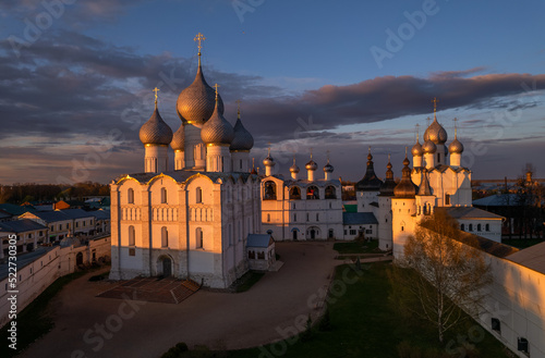 The Kremlin of Rostov the Great in the rays of the setting sun