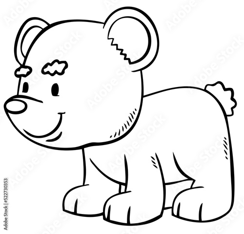 Cartoon bear for coloring page.