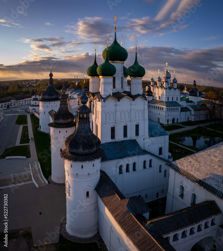 The Kremlin of Rostov the Great in the rays of the setting sun