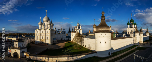 The Kremlin of Rostov the Great in the rays of the setting sun