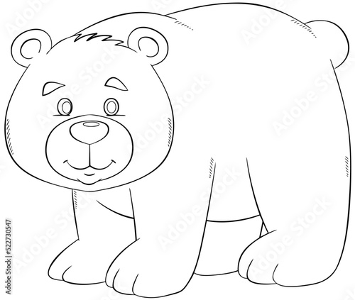 Cartoon bear for coloring page.