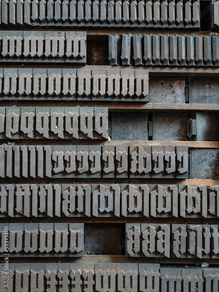 ancient  German Gothic movable type