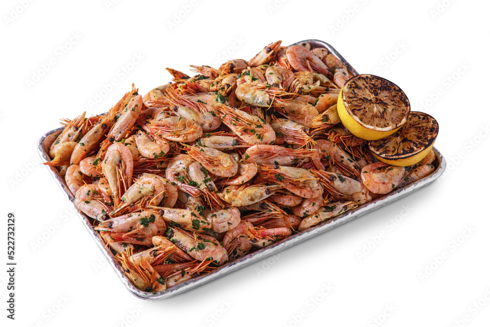 Shrimps with parsley and lemon