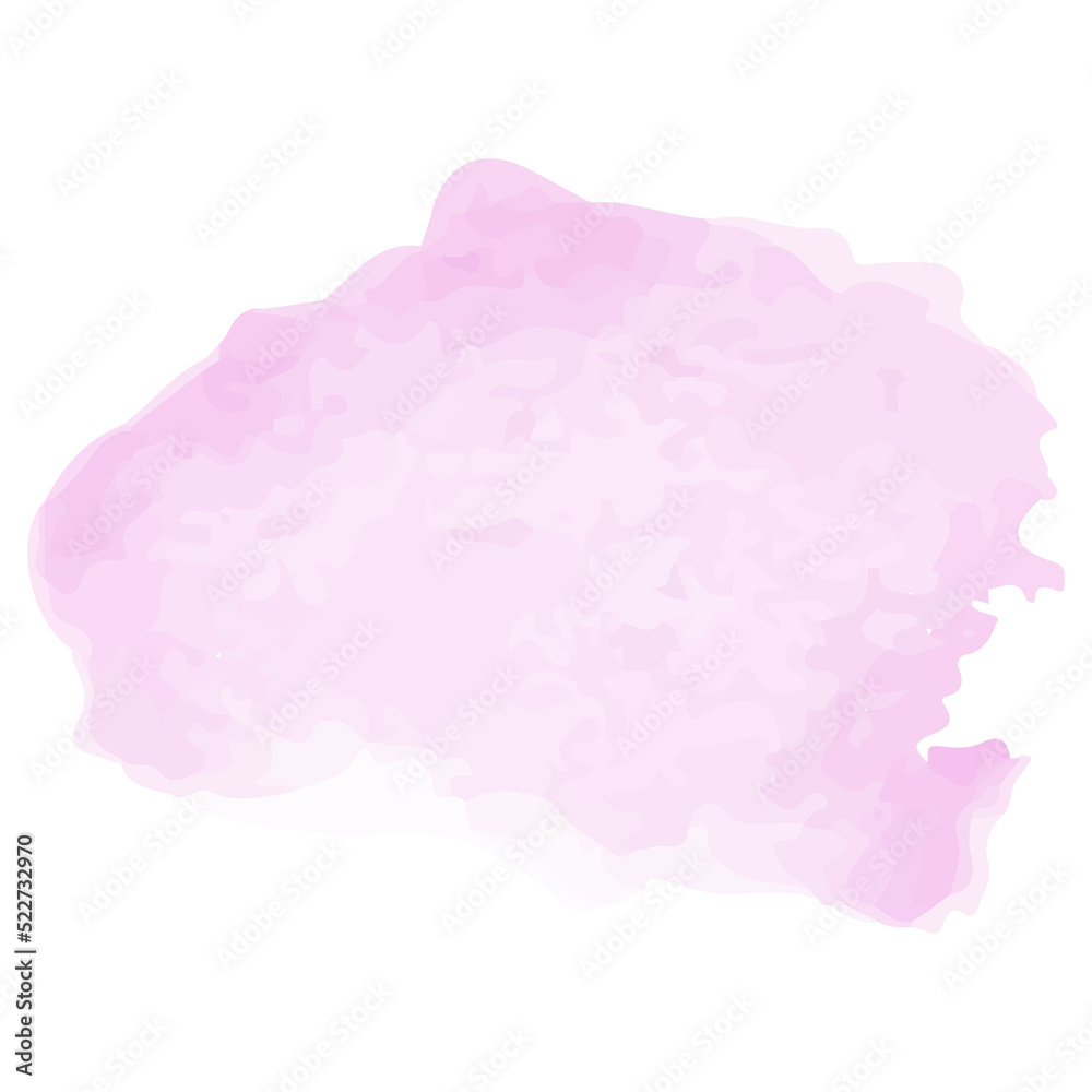 Pink brush watercolor stroke on transparent background. PNG file.