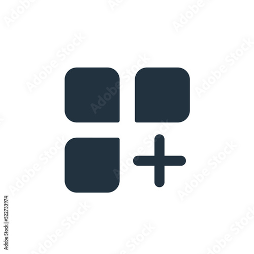 Add collection icon in trendy flat style isolated on white background.  collection symbols for web and mobile applications.