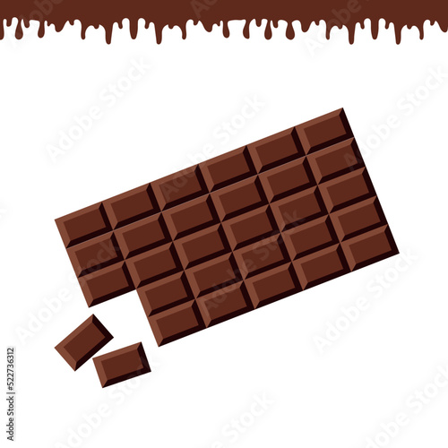 Chocolate bar. Vector illustration isolated on white background