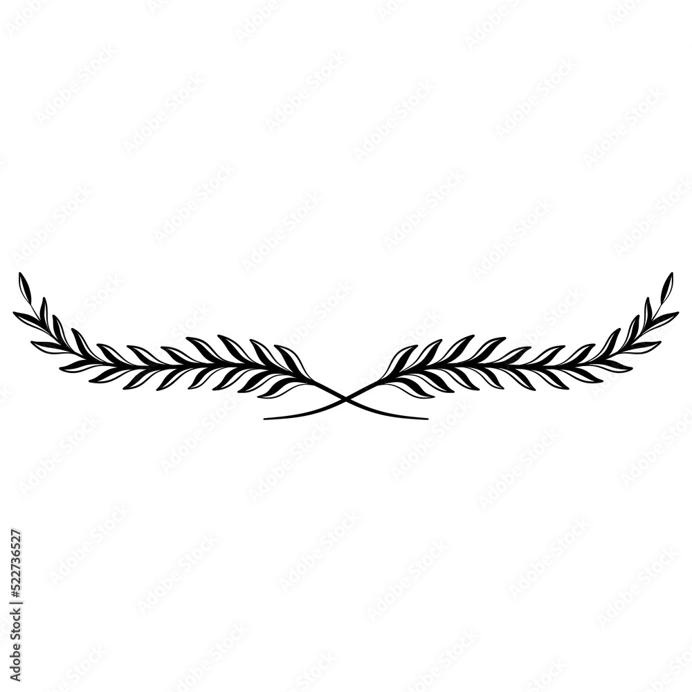 Fototapeta premium laurel wreath leaf in watercolor