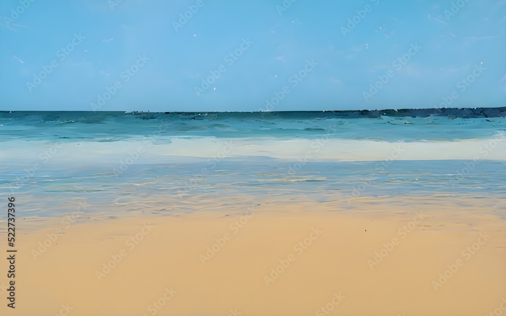 Φωτογραφία Oil painting of the sea, multicolored on the horizon, watercolor