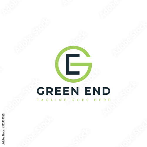 Abstract initial letter GE or EG logo in green color isolated in white background applied for business and consulting company logo also suitable for the brands or companies have initial name GE or EG. photo