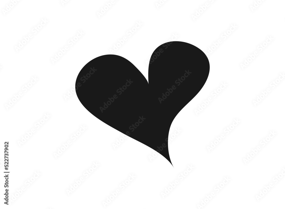 Hand drawn heart, love symbol, expressive shape. Vector illustration.