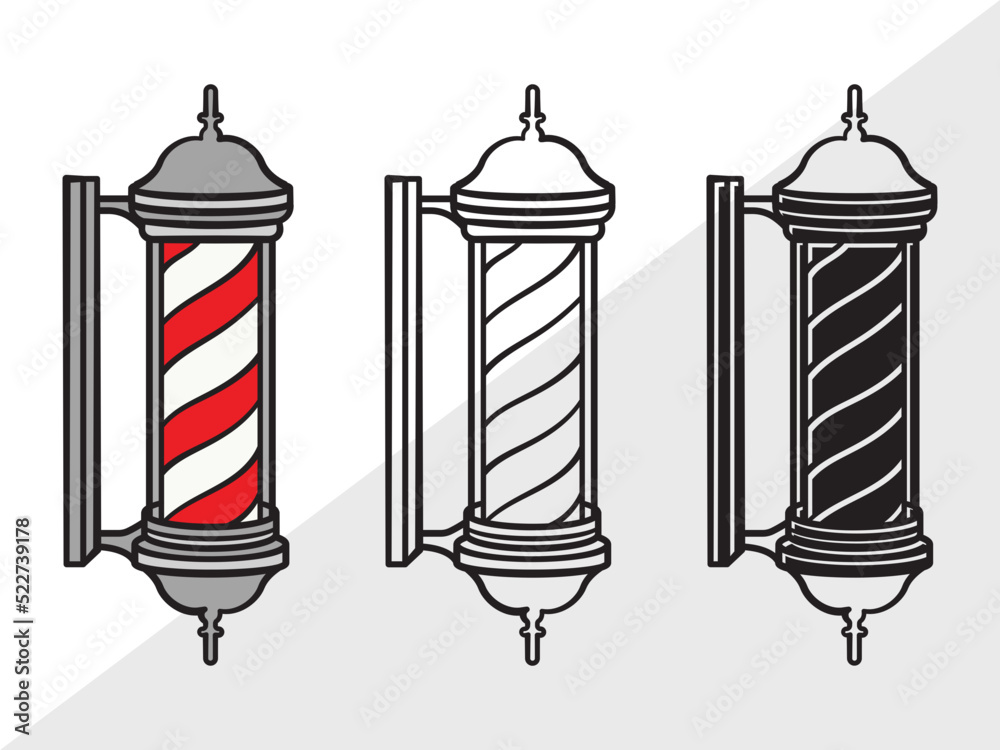 Barbers Pole Clipart SVG | Barber Svg | Barbershop Svg | Barber Light ...