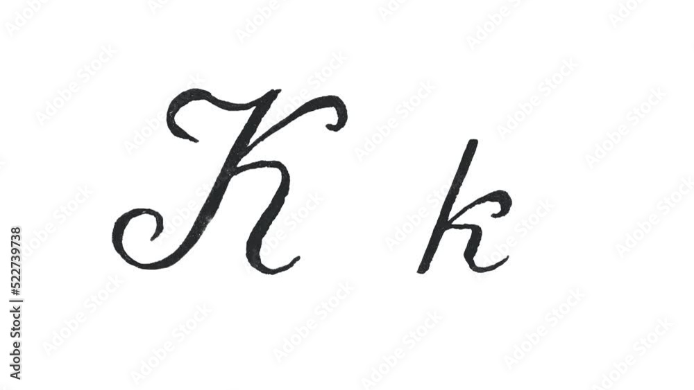 K - Large and small handwritten animated letter isolated on white background K - Large and small handwritten animated letter isolated on white background