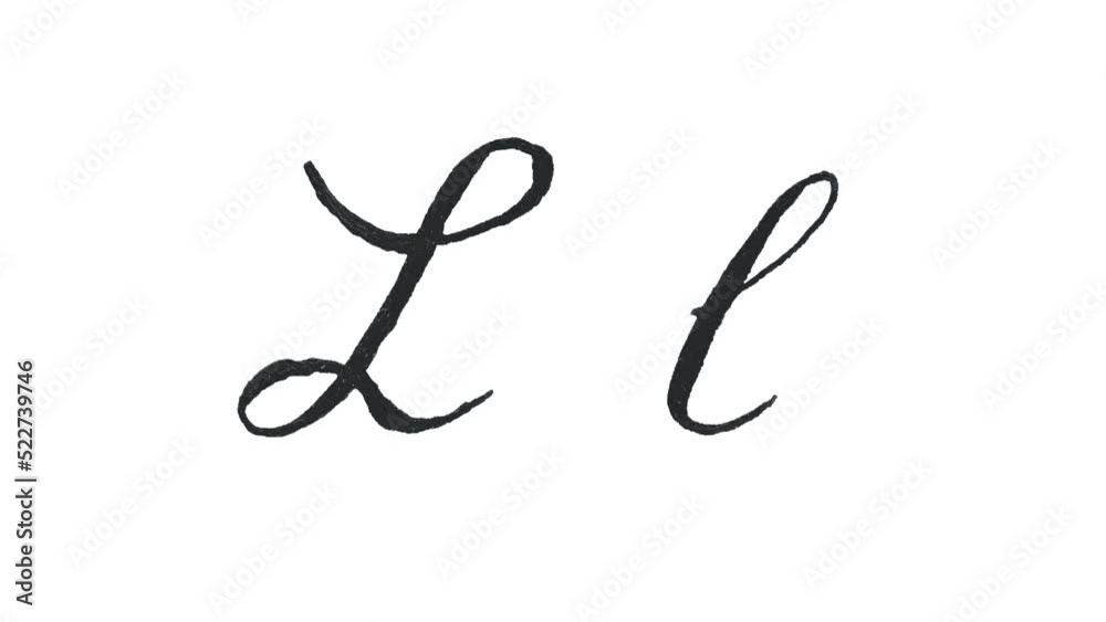 L - Large and small handwritten animated letter isolated on white background L - Large and small handwritten animated letter isolated on white background
