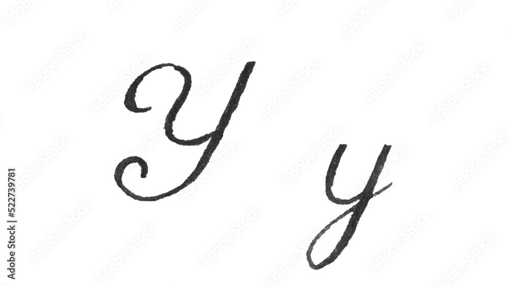 Y - Large and small handwritten animated letter isolated on white background Y - Large and small handwritten animated letter isolated on white background