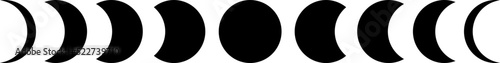 Moon phases astronomy set. Vector Illustration isolrated on white background.