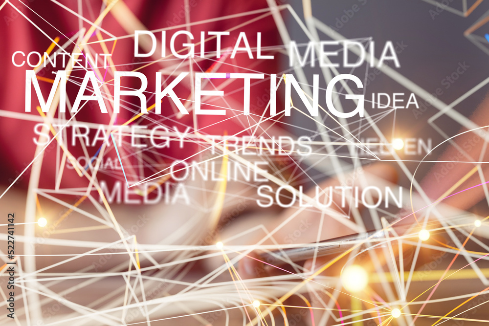 marketing digital concept in hand marketing digital concept in hand