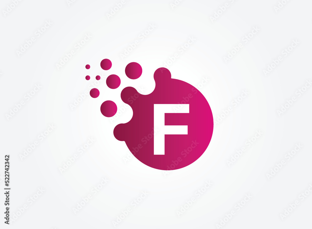 F Letter Design Vector with Dots. eps 10. F Letter Design Vector with Dots. eps 10.